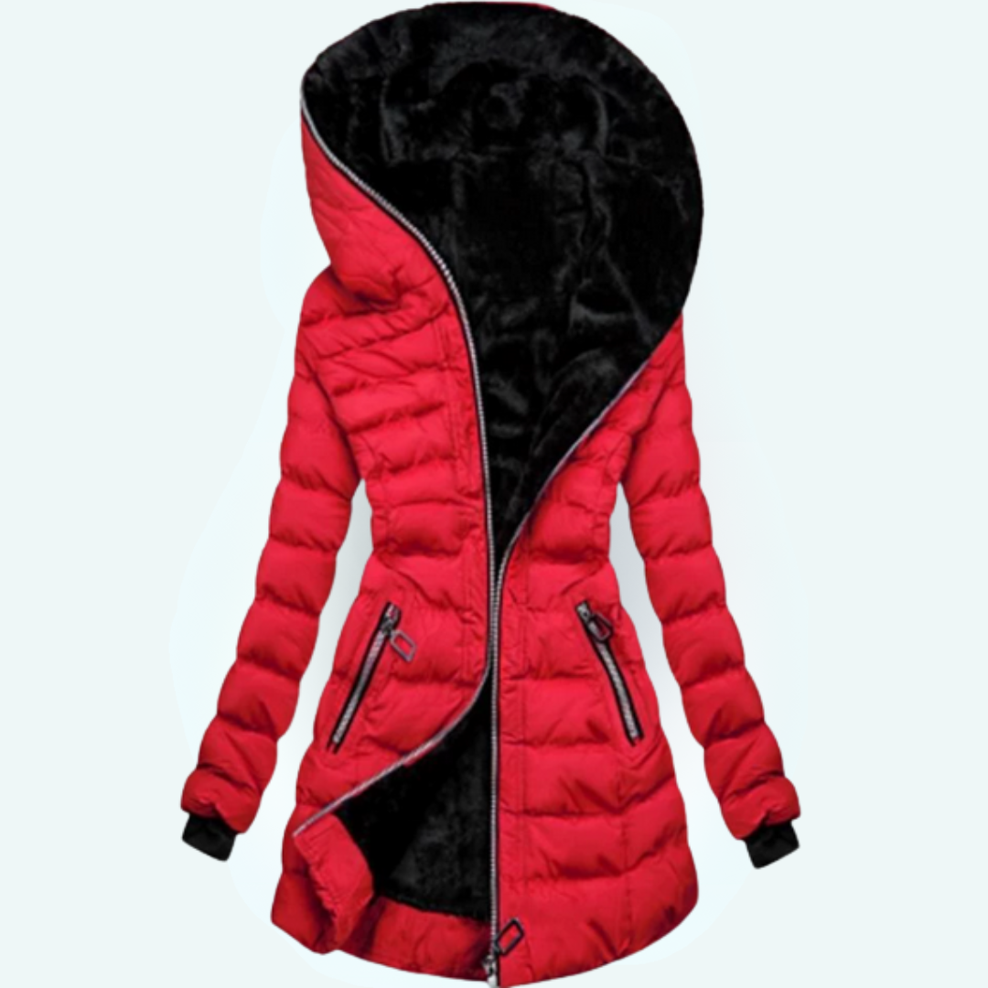 Aslög™ - Lång Quiltad Kappa med Huva