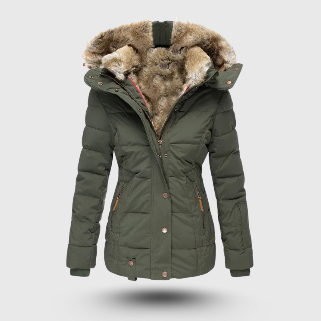 Hanne™ - Vinterjacka med Fluffig Krage och Slim Fit