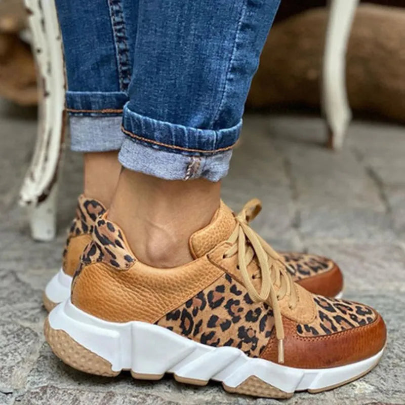 Trina™ - Bekväma Leopardsneakers