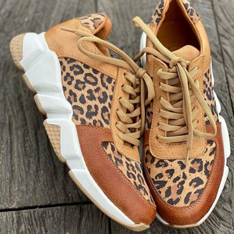 Trina™ - Bekväma Leopardsneakers