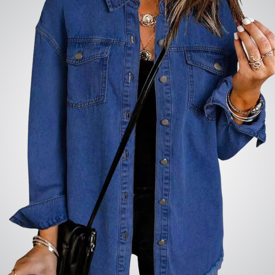 Mathilde™ - Premium Klassisk Jeansjacka med Magtäckning