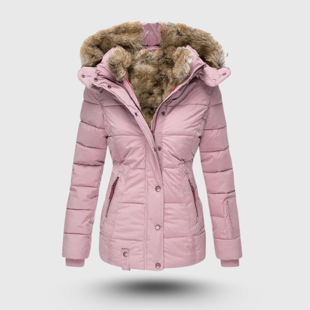 Hanne™ - Vinterjacka med Fluffig Krage och Slim Fit