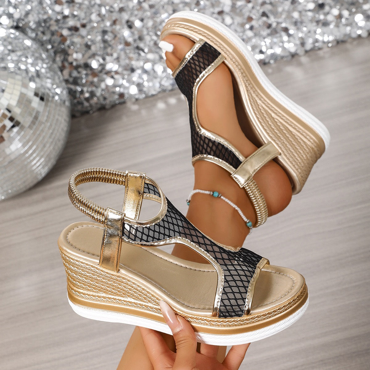 Inez™ – Eleganta Ortopediska Slip-in-sandaler för Kvinnor med Kilklack