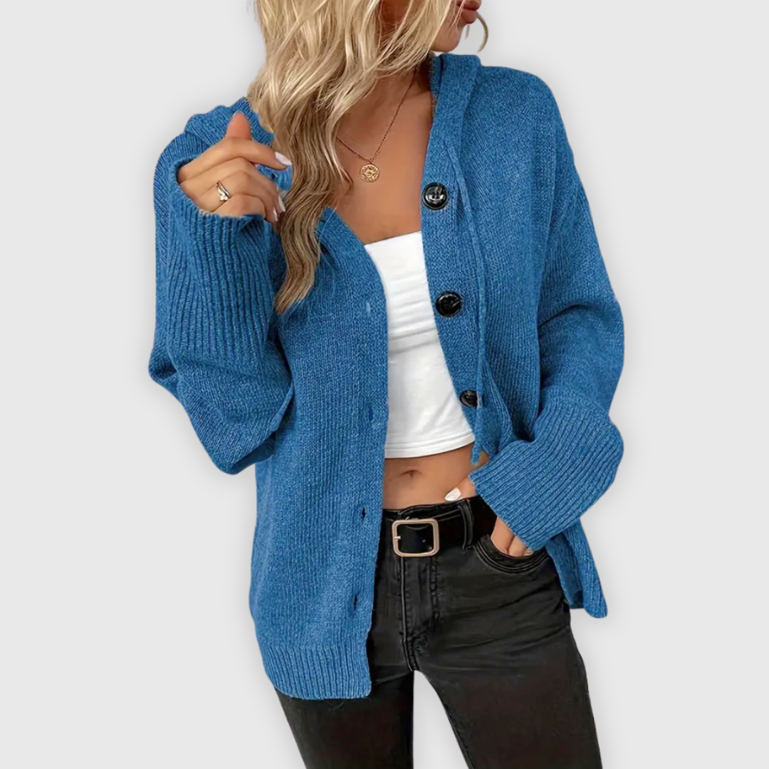 Chivana™ - Stilren & Chic Långärmad Hoodie med Knapp