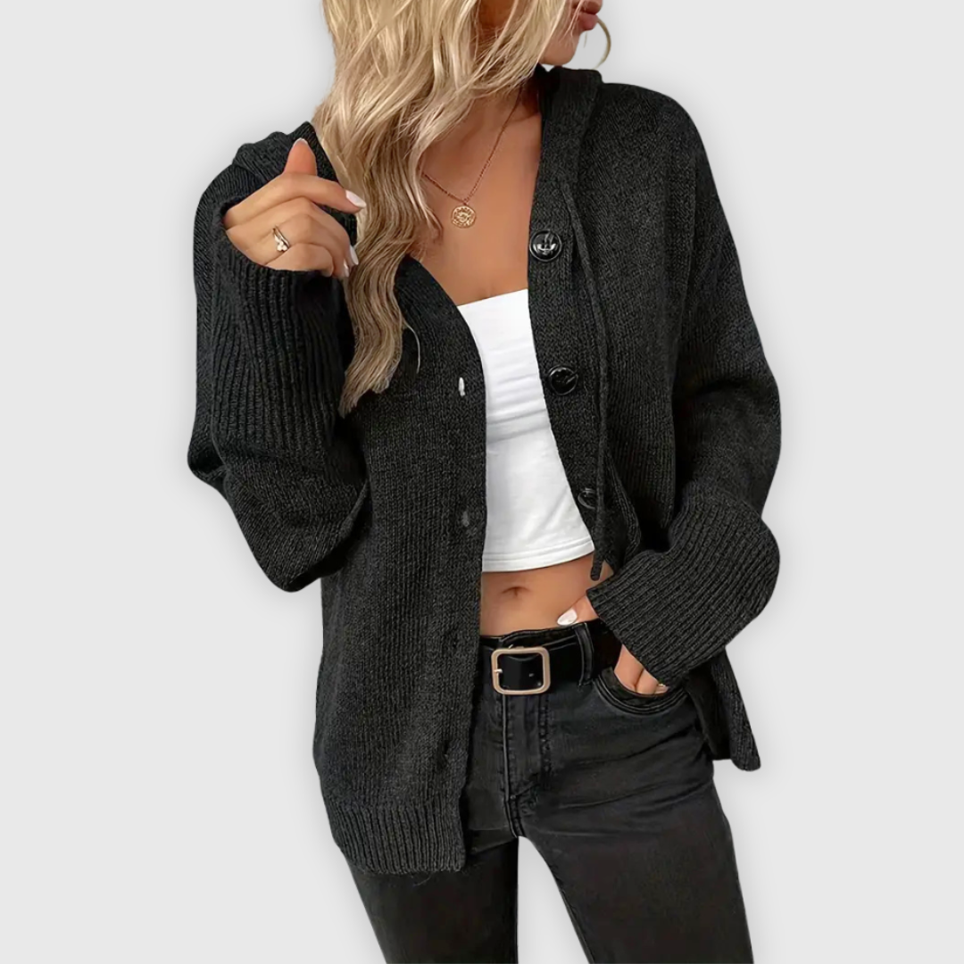 Chivana™ - Stilren & Chic Långärmad Hoodie med Knapp