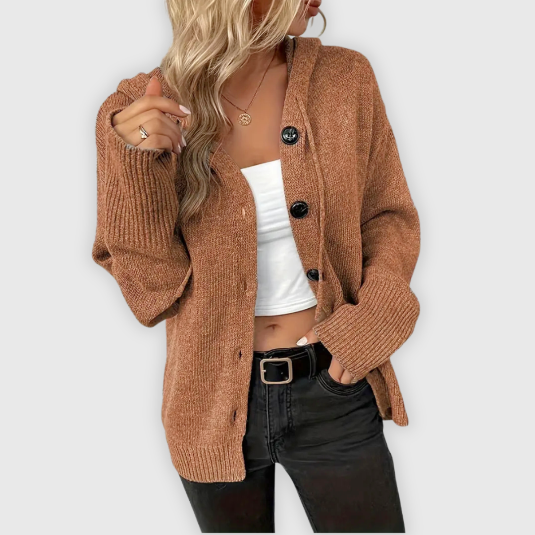 Chivana™ - Stilren & Chic Långärmad Hoodie med Knapp