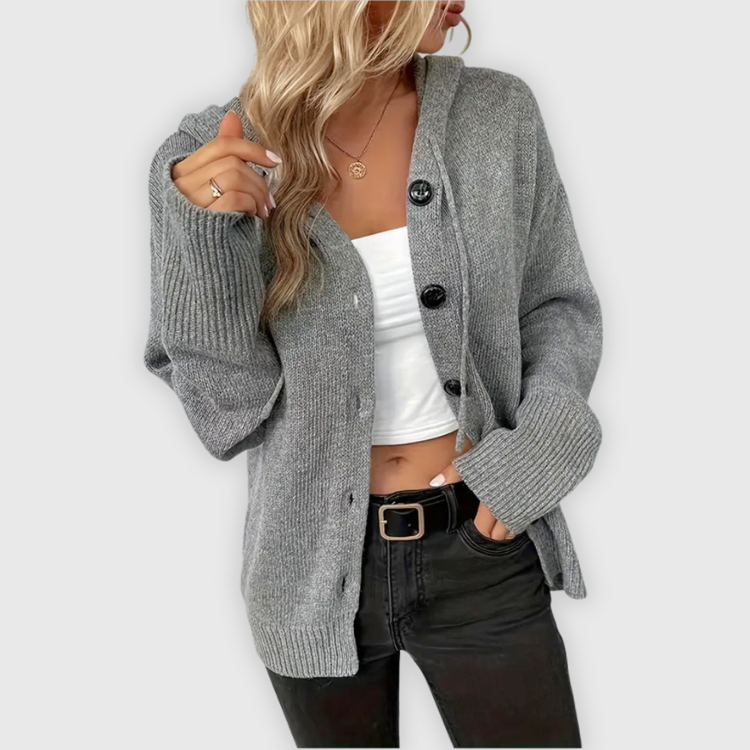 Chivana™ - Stilren & Chic Långärmad Hoodie med Knapp