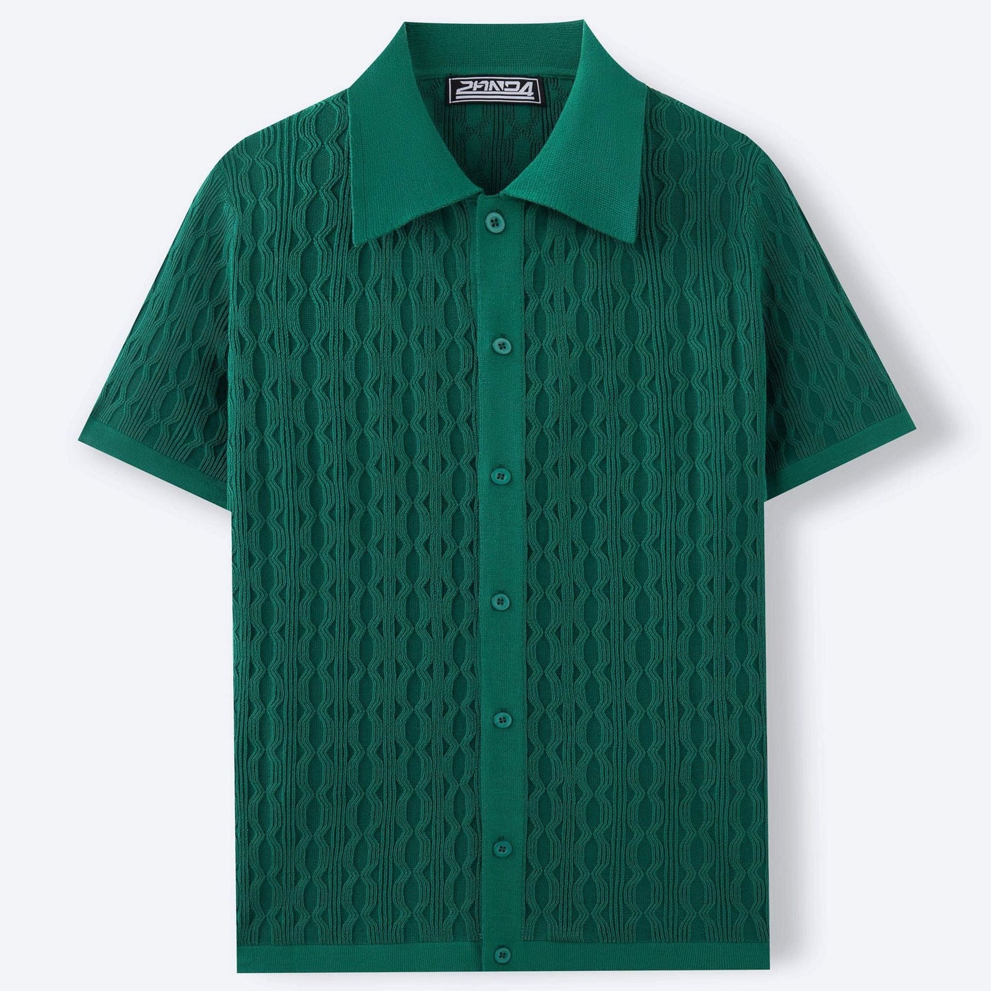 Mattias™ – Elegant Kortärmad Stickad Skjorta