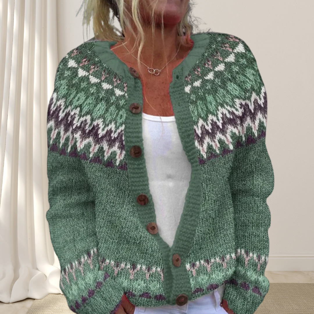 Virelle™ - Lösstickad Chic Cardigan med Mönster