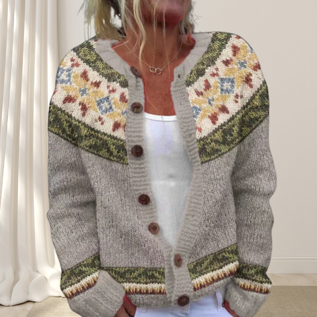 Virelle™ - Lösstickad Chic Cardigan med Mönster