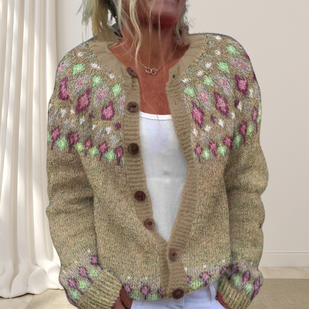 Virelle™ - Lösstickad Chic Cardigan med Mönster