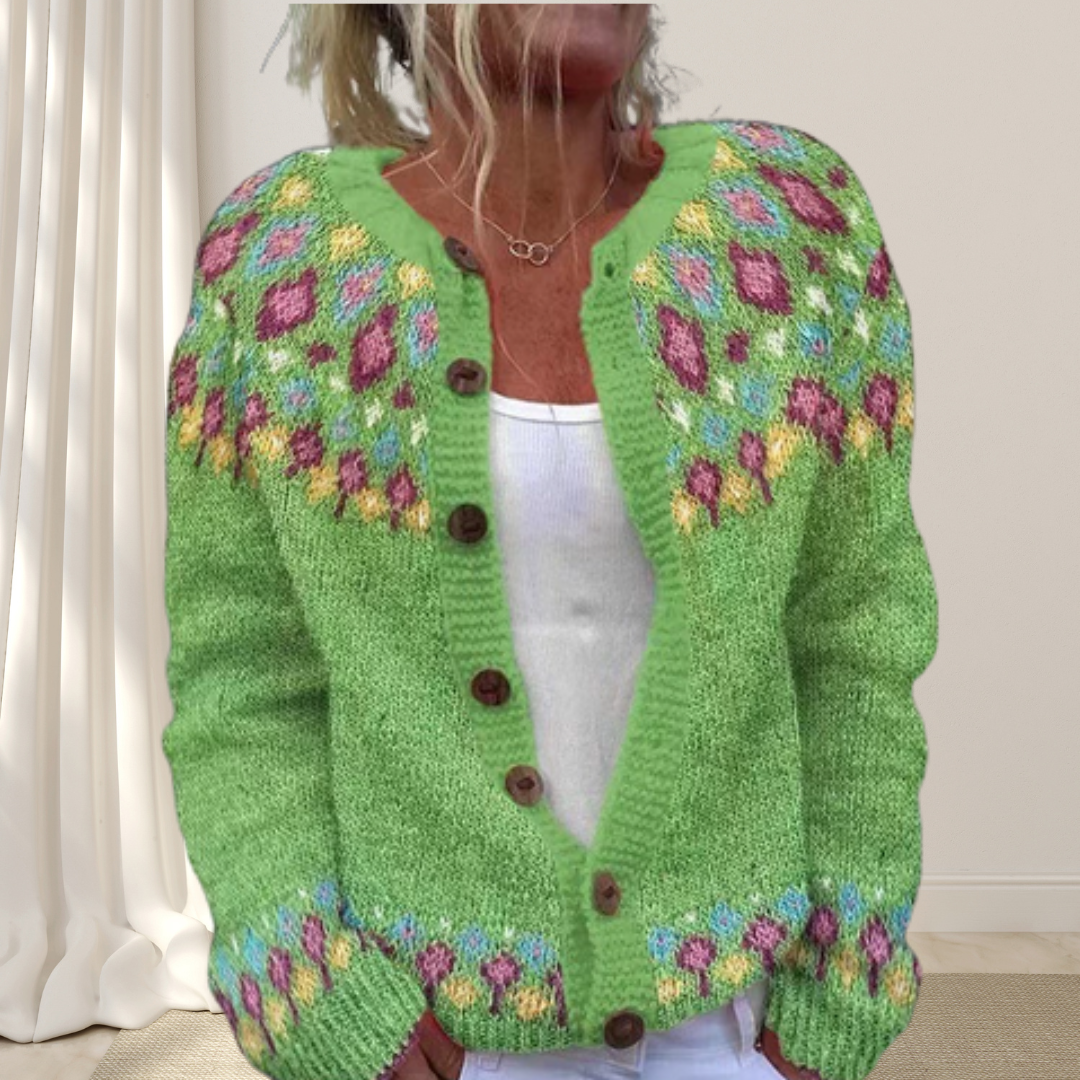 Virelle™ - Lösstickad Chic Cardigan med Mönster