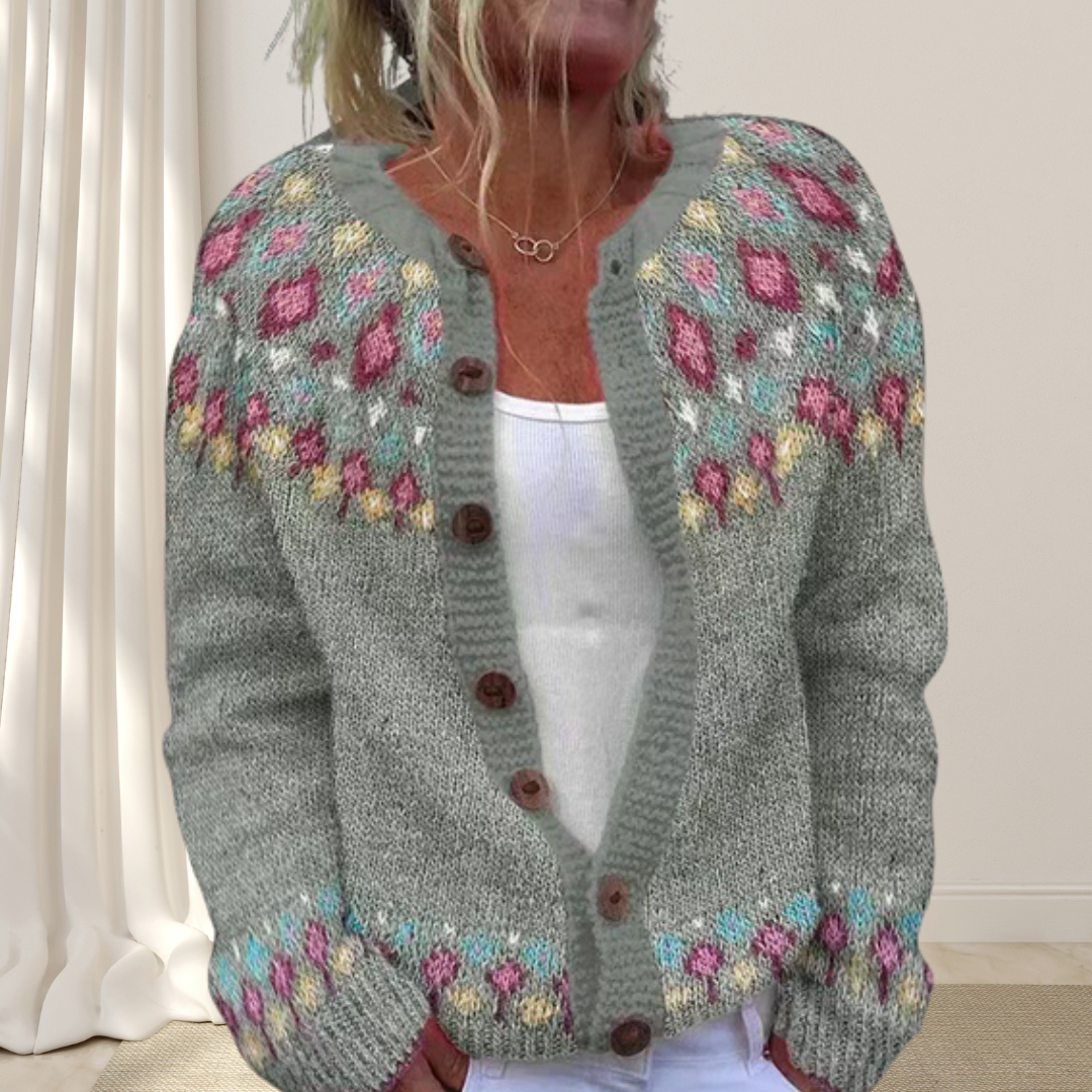 Virelle™ - Lösstickad Chic Cardigan med Mönster