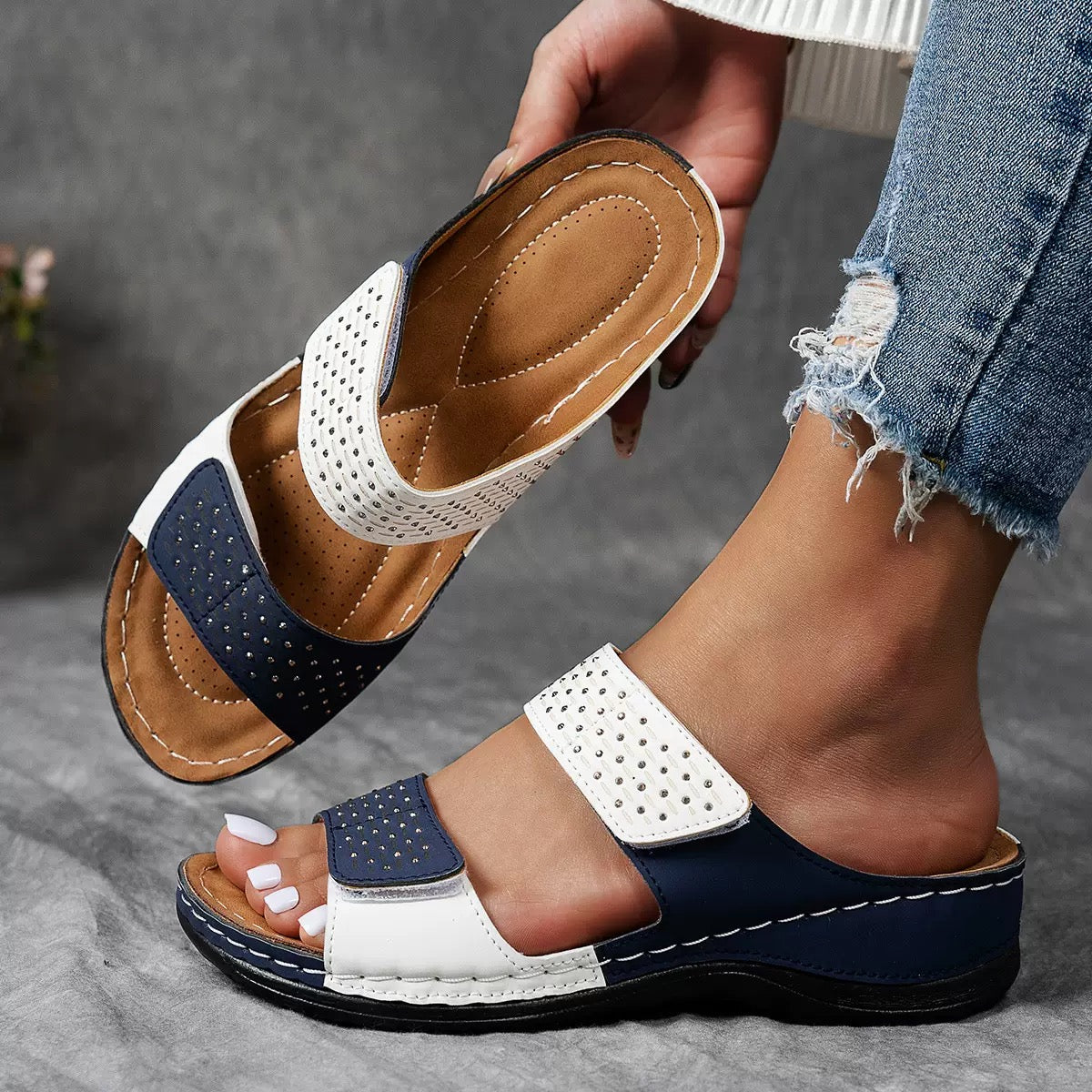 Ortholuxe™ - Andningsbara Ortopediska Slip-In Sandaler för Kvinnor