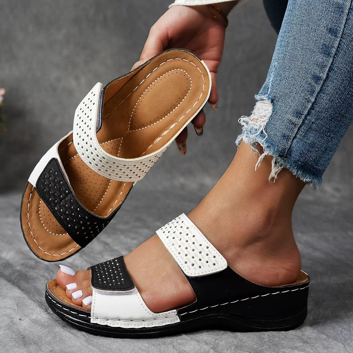 Ortholuxe™ - Andningsbara Ortopediska Slip-In Sandaler för Kvinnor