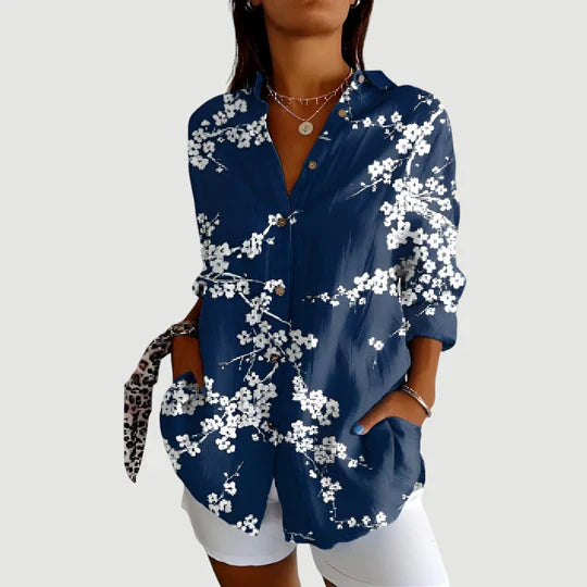 Lilou™ - Vardaglig Blus med Färgglad Design