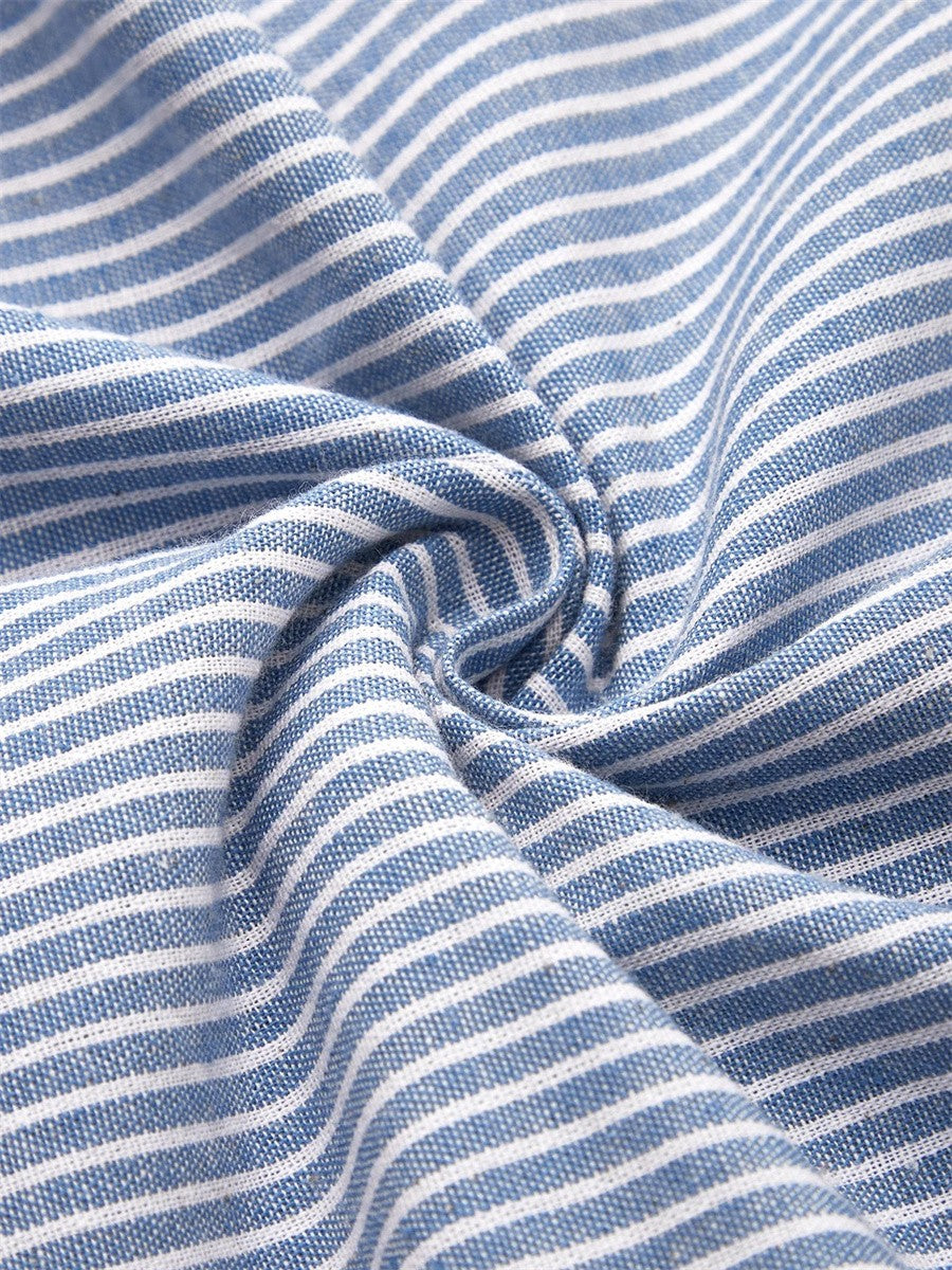 Aquelle™ - Elegant Randig Midiklänning med Havsinspirerad Känsla