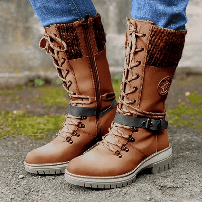 FrostLuxe™ - Vattentäta Snörade Mid-Calf Boots