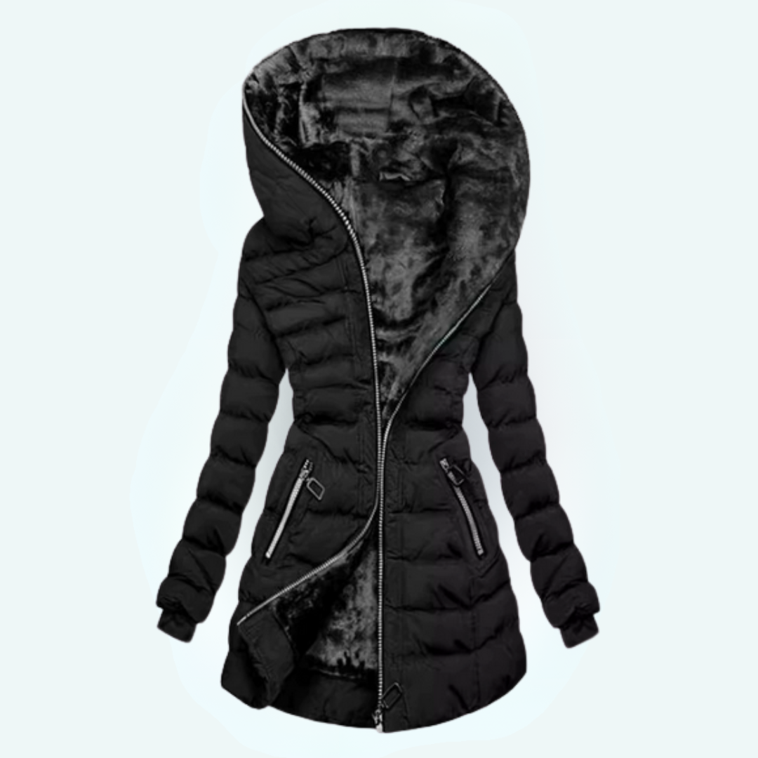 Aslög™ - Lång Quiltad Kappa med Huva