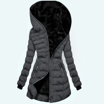 Aslög™ - Lång Quiltad Kappa med Huva