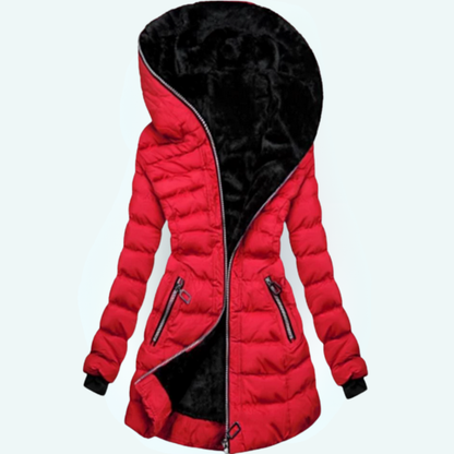 Aslög™ - Lång Quiltad Kappa med Huva