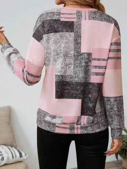 Tricia™ – Tröja med Grafiskt Tryck och Dragkedja