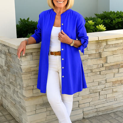 Margaret™ - Elegant Skjortblus Med Rosettärmar