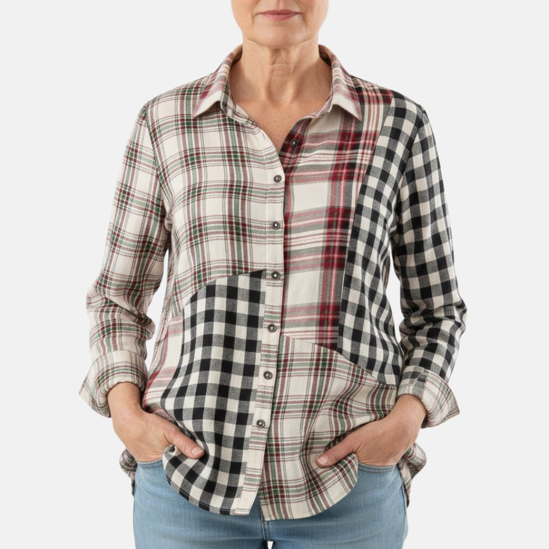 Nimfa™ – Blus med Rutmönster