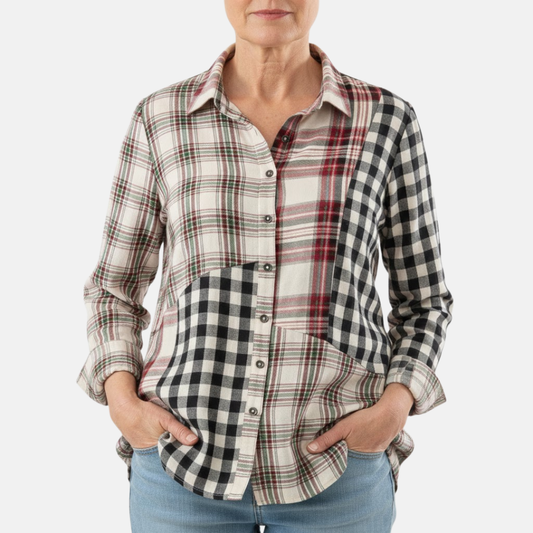 Nimfa™ – Blus med Rutmönster