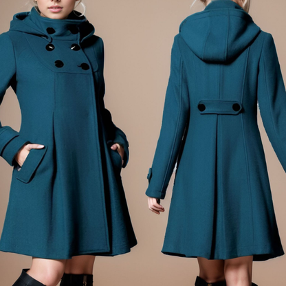 Solvara™ - Elegant Jacka med Didfickor och Huva