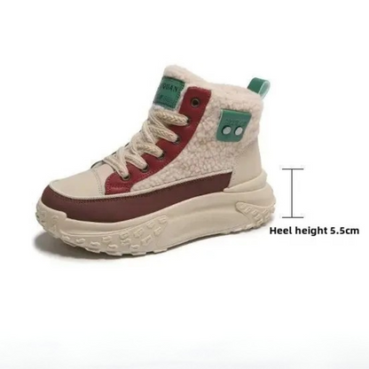 FrostWalk™ – Fodrade Platta Vinterstövlar för Kvinnor med Plyschfoder