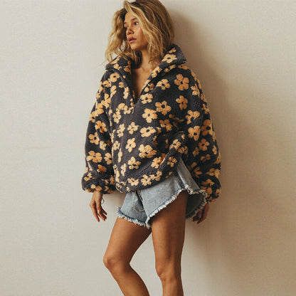 Vellina™ - Blommig Varm Fleece-Tröja