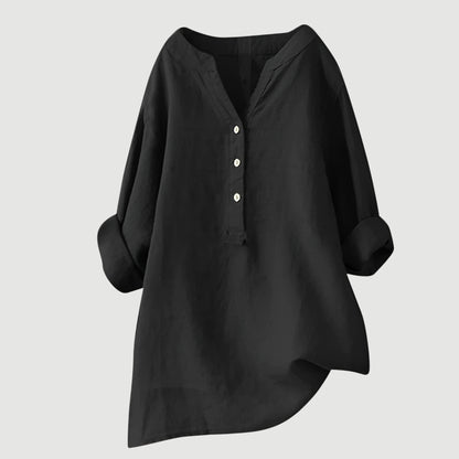 Freja™ - Luftig och Bekväm Skjorta med Knappar