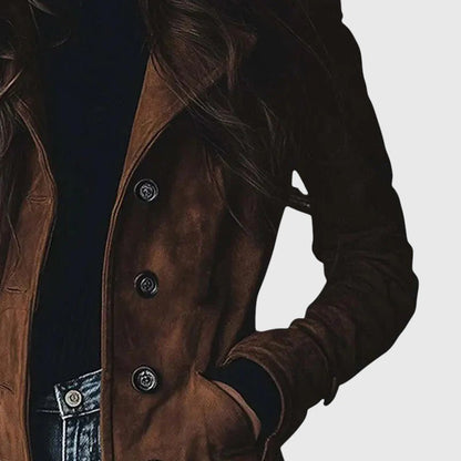 Prestia™ - Elegant Mellanlång Kappa med Knappstängning