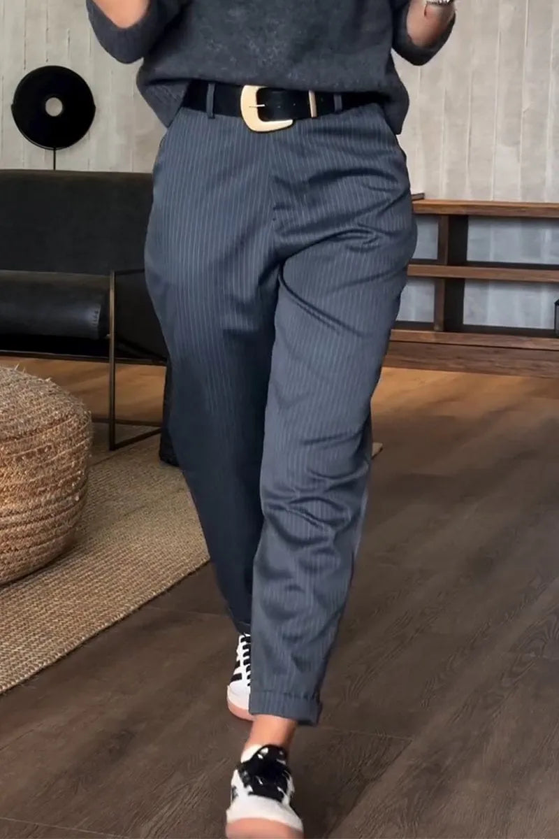 Bjarne™ - Eleganta Figursmickrande Byxor med Ränder