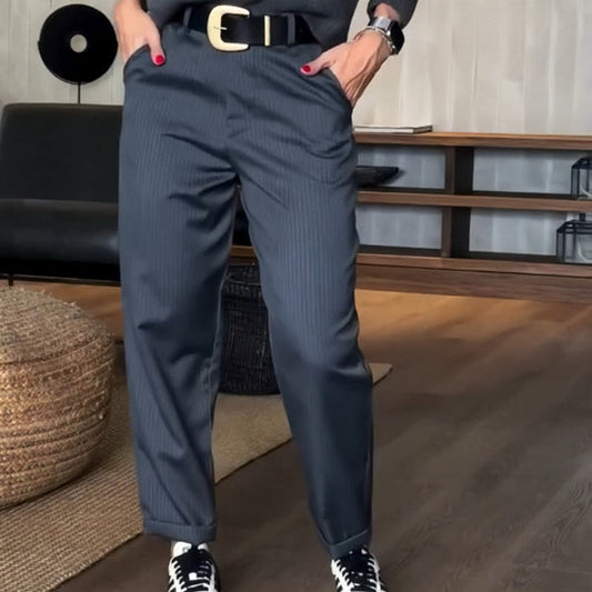 Bjarne™ - Eleganta Figursmickrande Byxor med Ränder