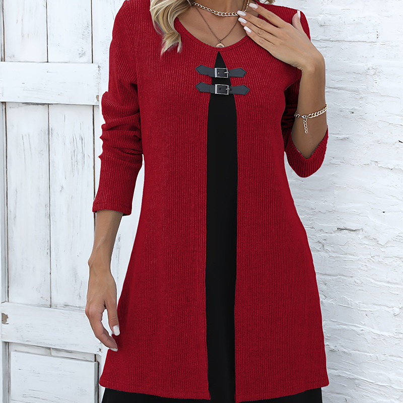 Alicia™ – Tvåfärgad Elegant Klänning