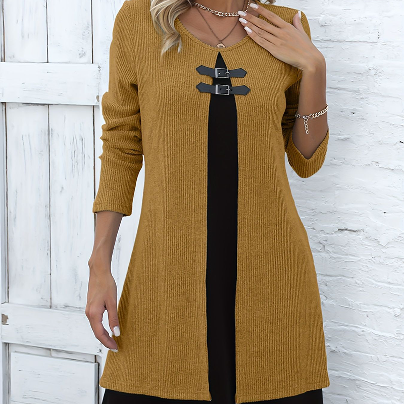 Alicia™ – Tvåfärgad Elegant Klänning