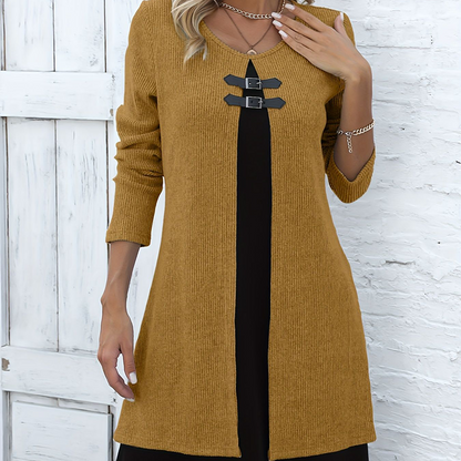 Alicia™ – Tvåfärgad Elegant Klänning